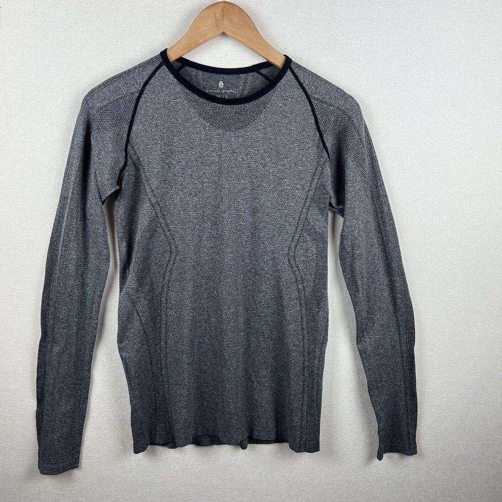 Spiritual Gangster Shirt Gray Long Sleeve Tee Knit Seamless Medium Large